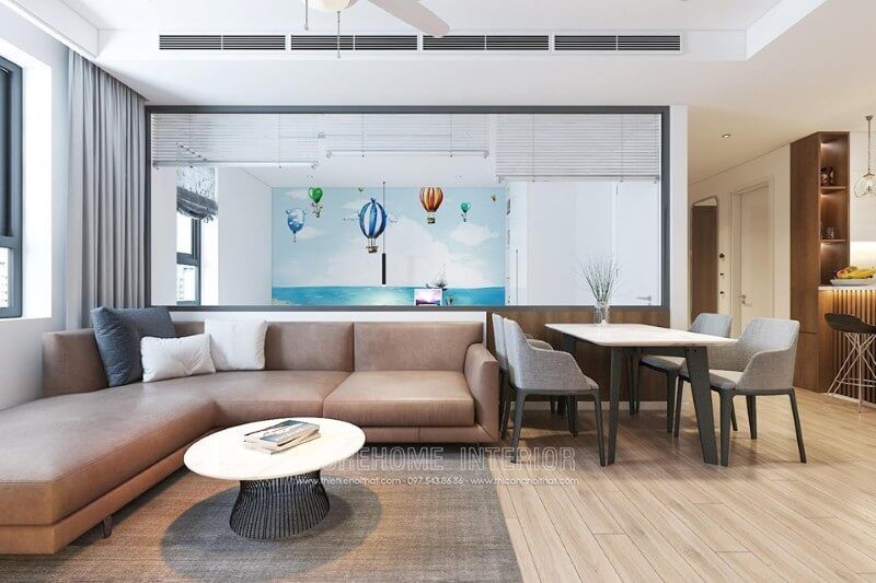 Nội thất phòng khách của cư đơn giản nhưng vẫn đẹp mắt khi được trang trí.